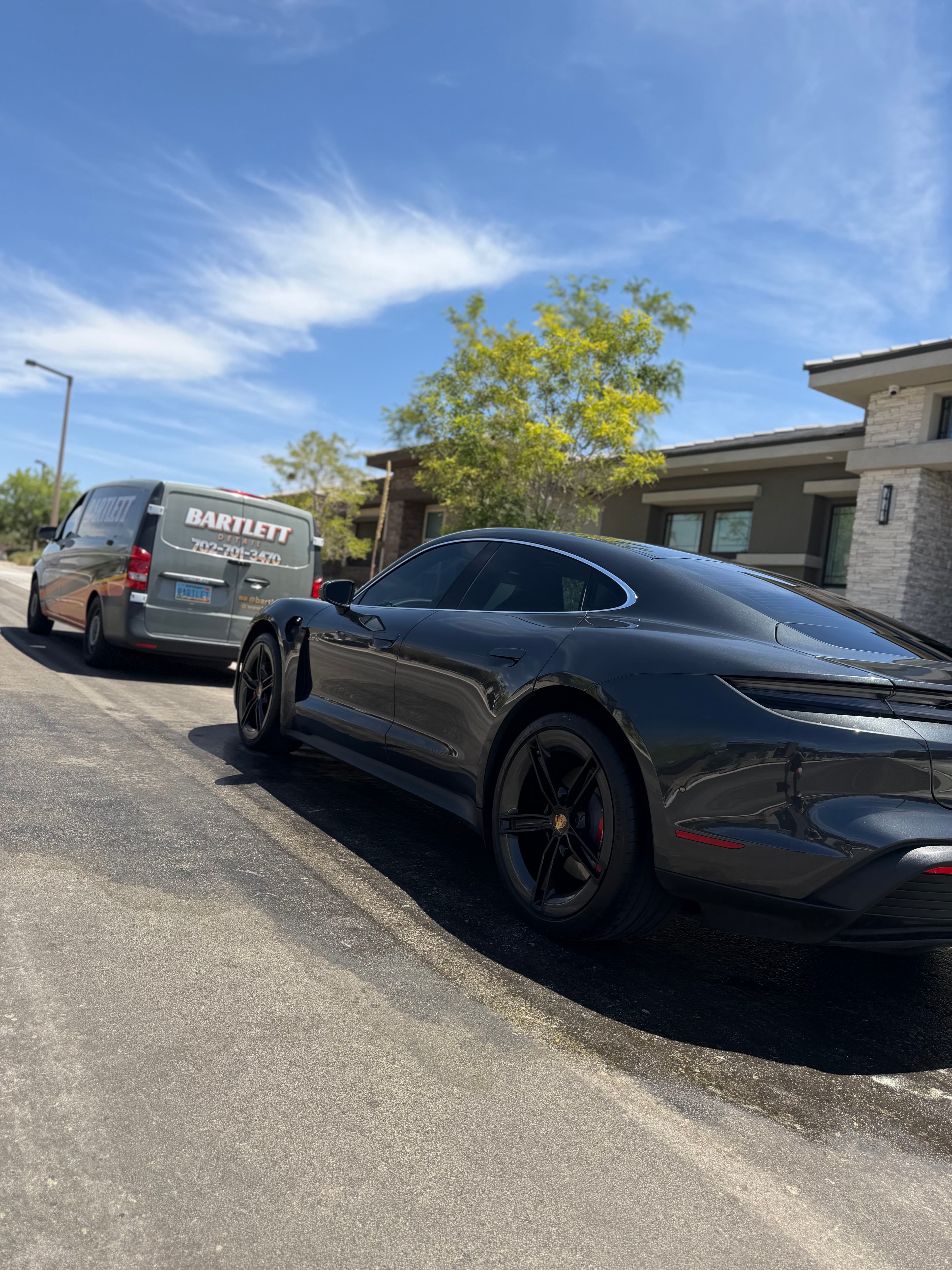 Project Monthly Mobile Detailing on a Black Electric Porsche image