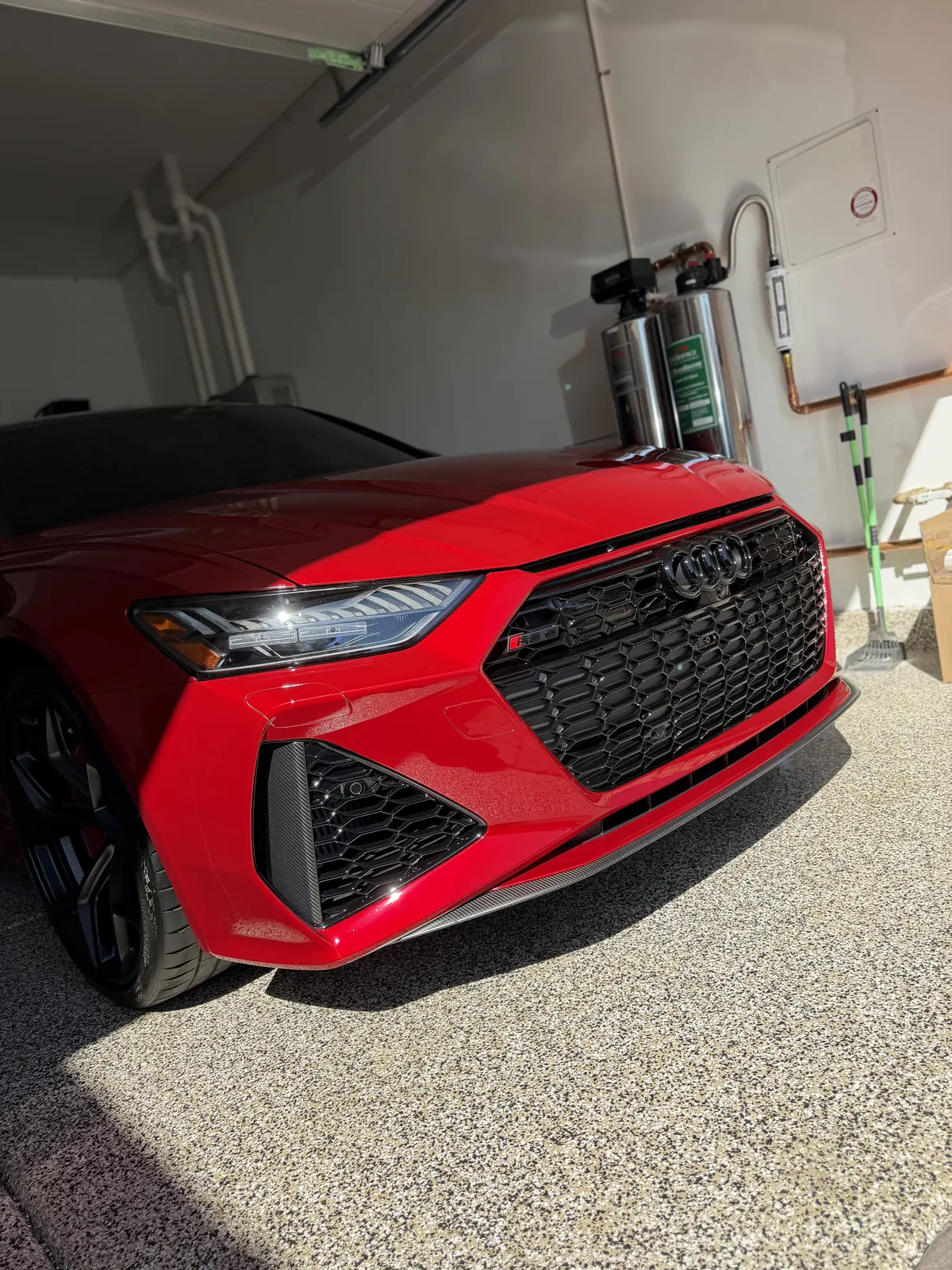 Red Audi RS6 after a detail