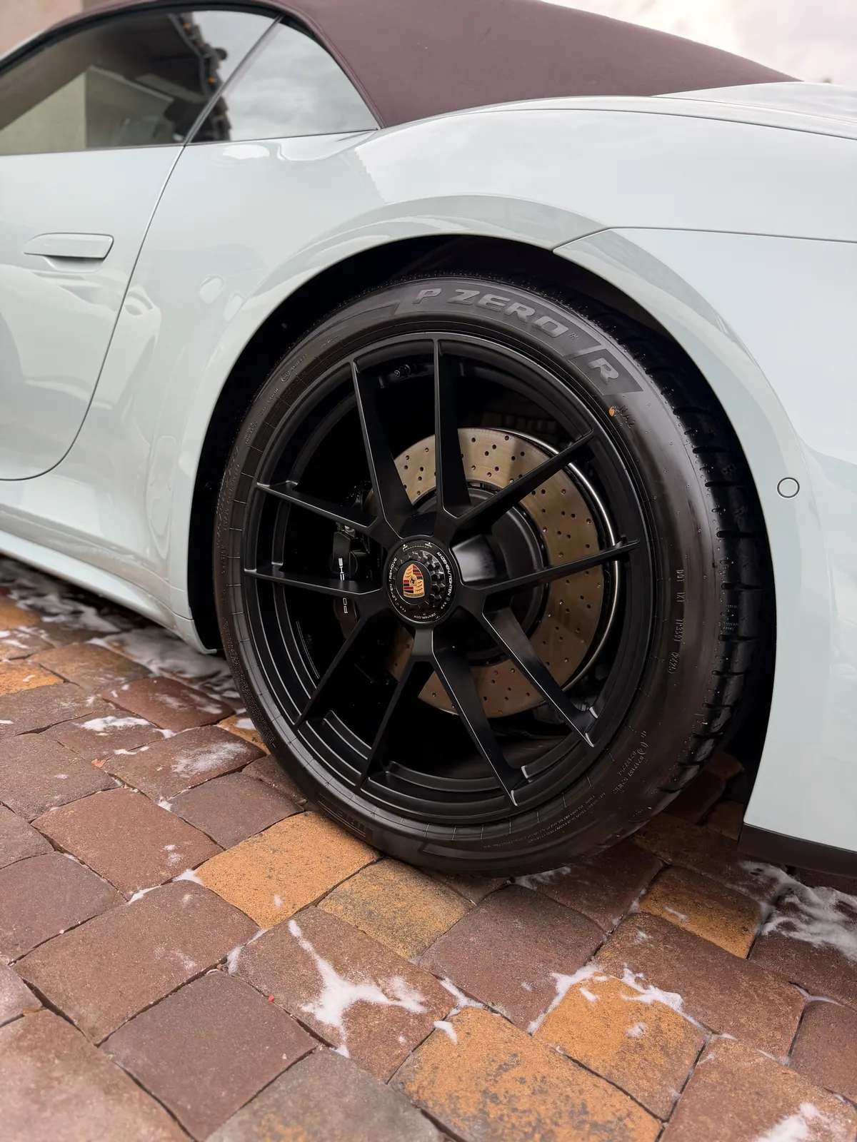 White Porsche wheel detail