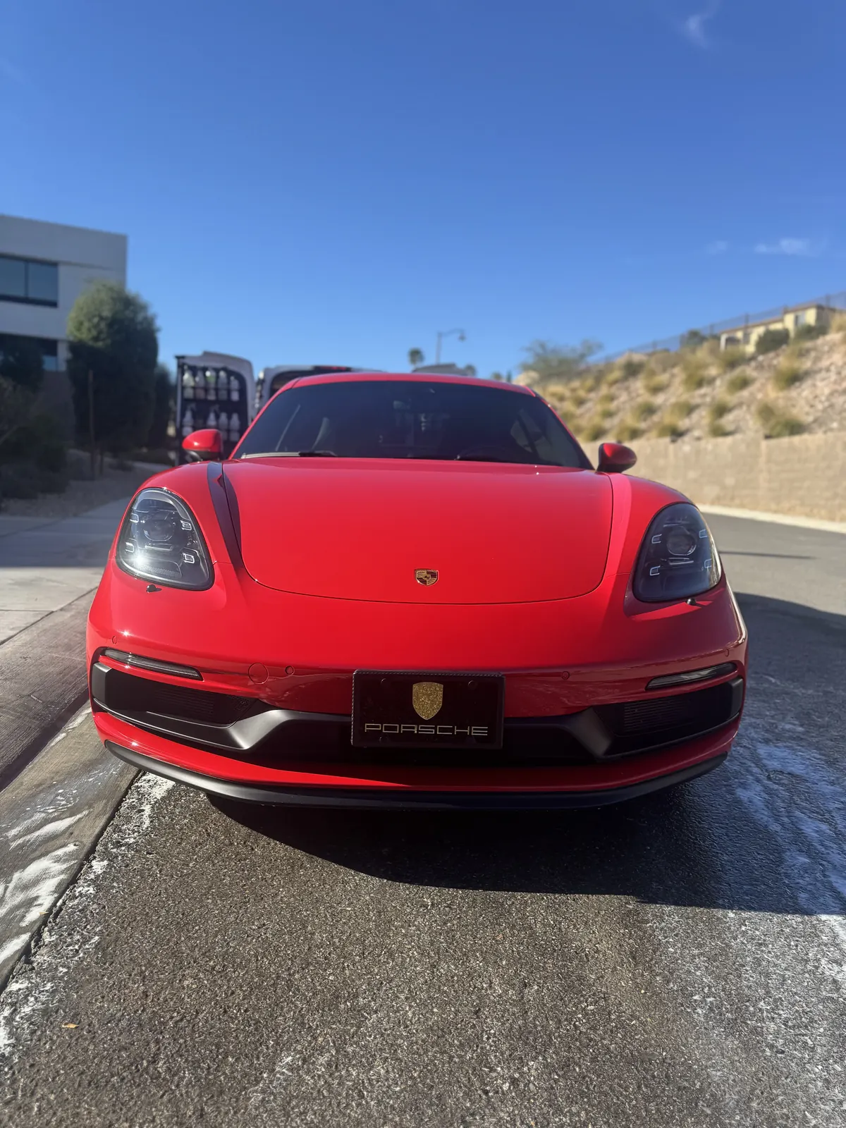 Red Porsche after paint correction